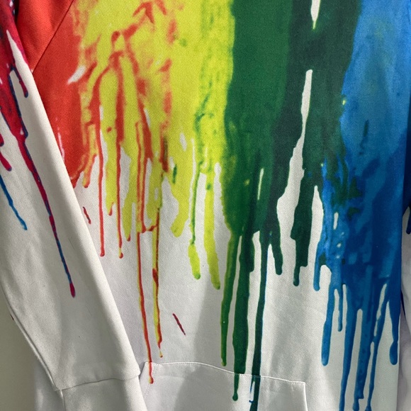 Rainbow color drip hooded sweatshirt - Picture 4 of 8